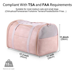 Lasaviin carrier chien rose pliable, pratique en voyage.
