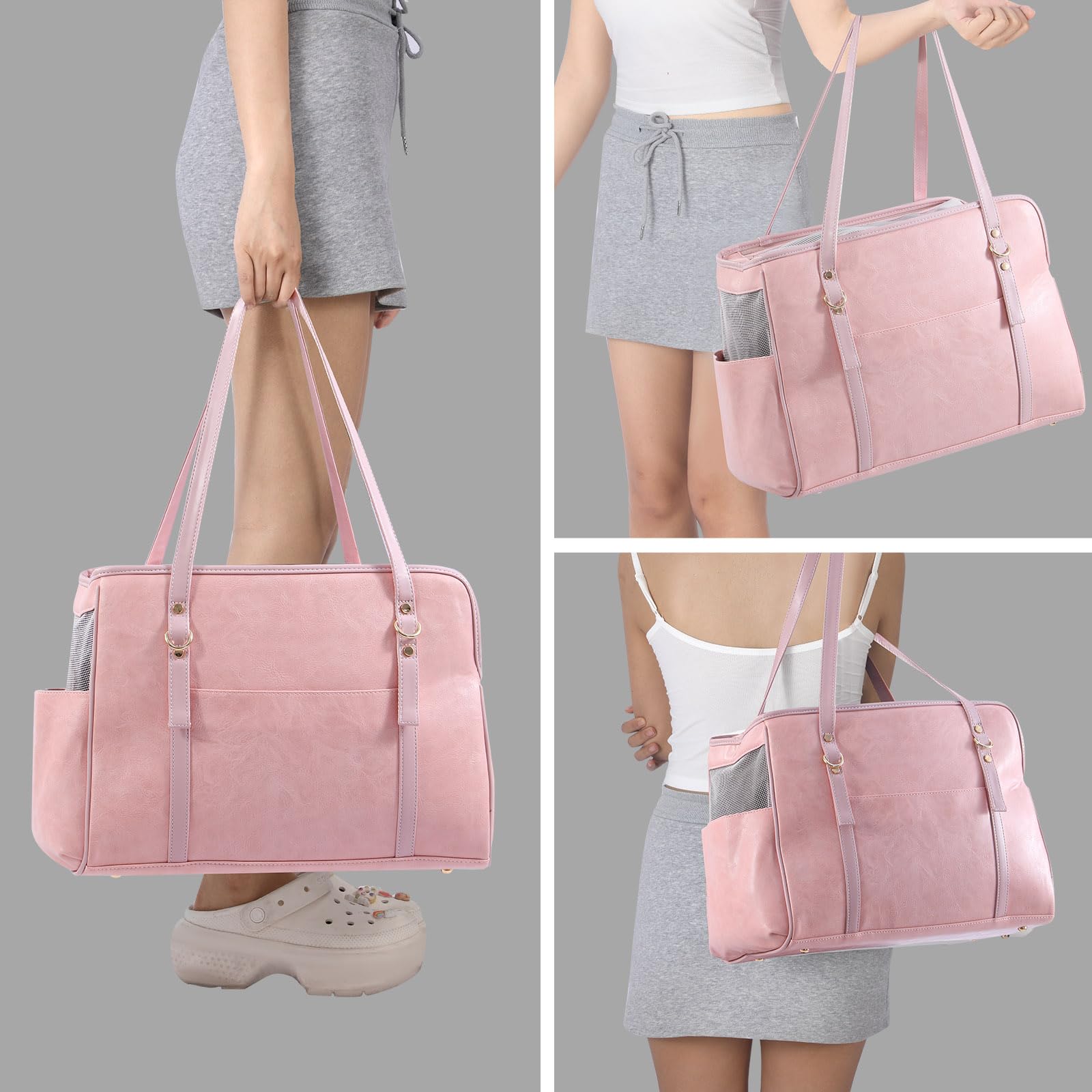 Design cuir rose élégant pour un look chic.