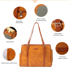 Lasaviin sac-chien mode cuir brun - intérieur doux, confort et sécurité en voyage.
