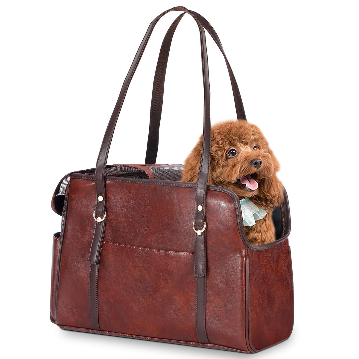 Lasaviin sac transport chien avec poignée pour déplacement facilité