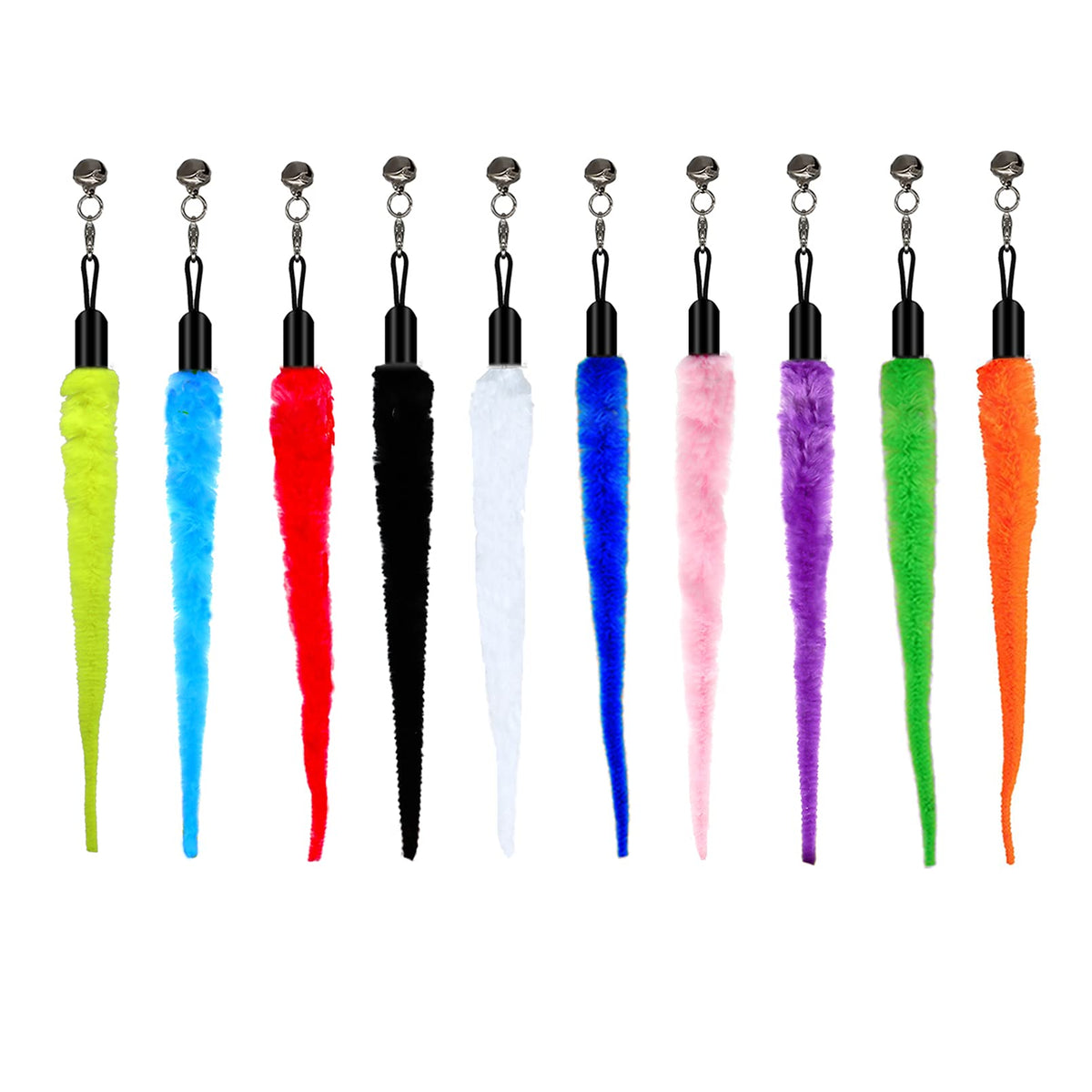 Jouets LASOCUHOO en forme de vers pour chats, 10 pièces colorées pour stimulation.