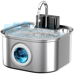 Fontaine Lawfery montrant sa capacite 3,2 L pour plusieurs animaux et hydratation durable.