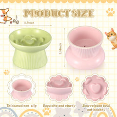 Layhit bol élevé pour chat en céramique rose, design élégant pour la table.
