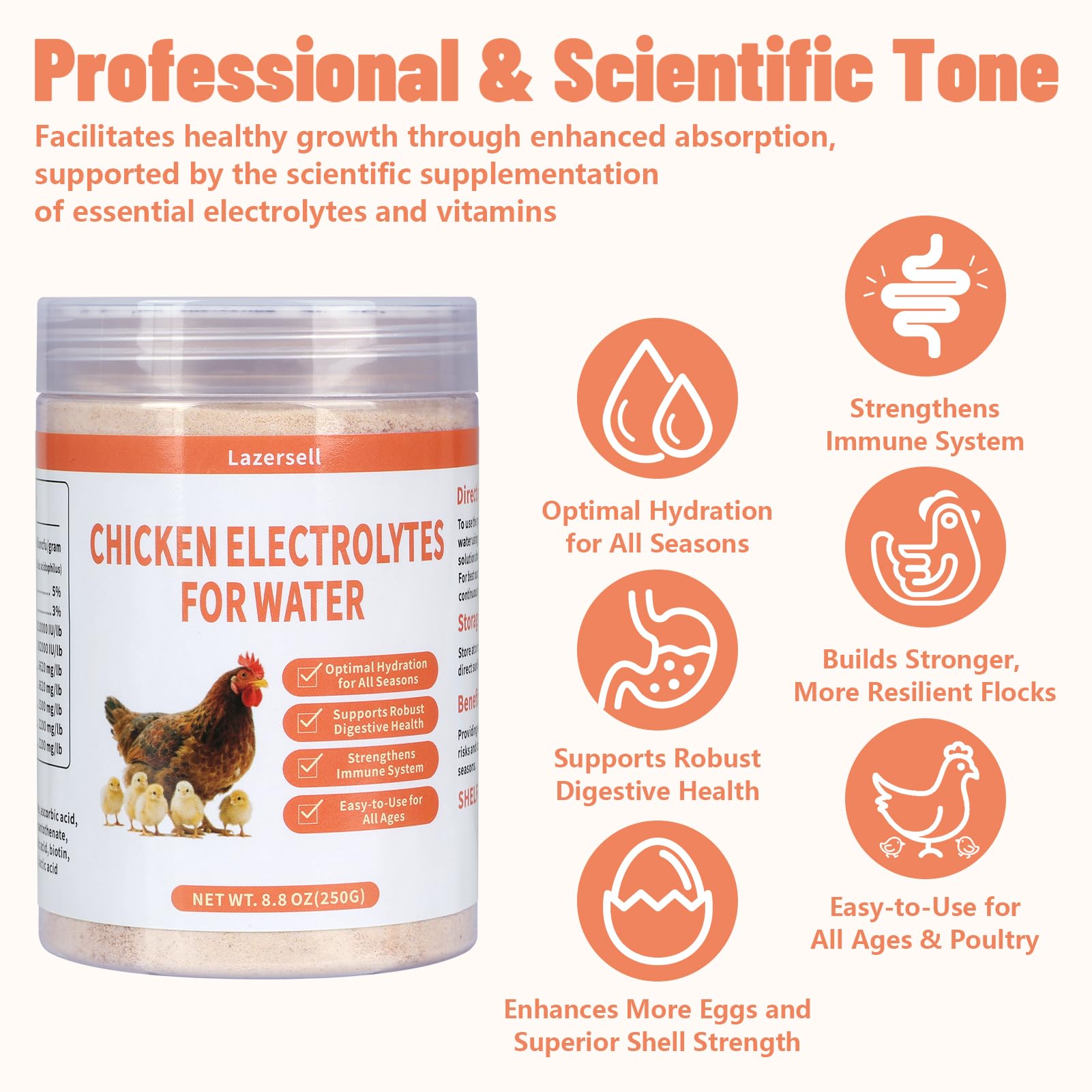 Lazersell Électrolyte immunite-naturelle: renforce les défenses naturelles des oiseaux.