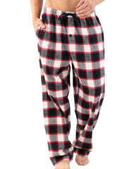 Pantalon Lazy One flanelle, carreaux noirs, chaud et confortable pour la nuit.