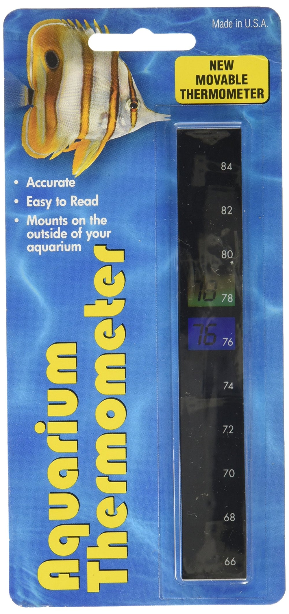 Thermomètre d'aquarium vertical LCR Hallcrest, lisible et facile à déplacer pour surveiller la température