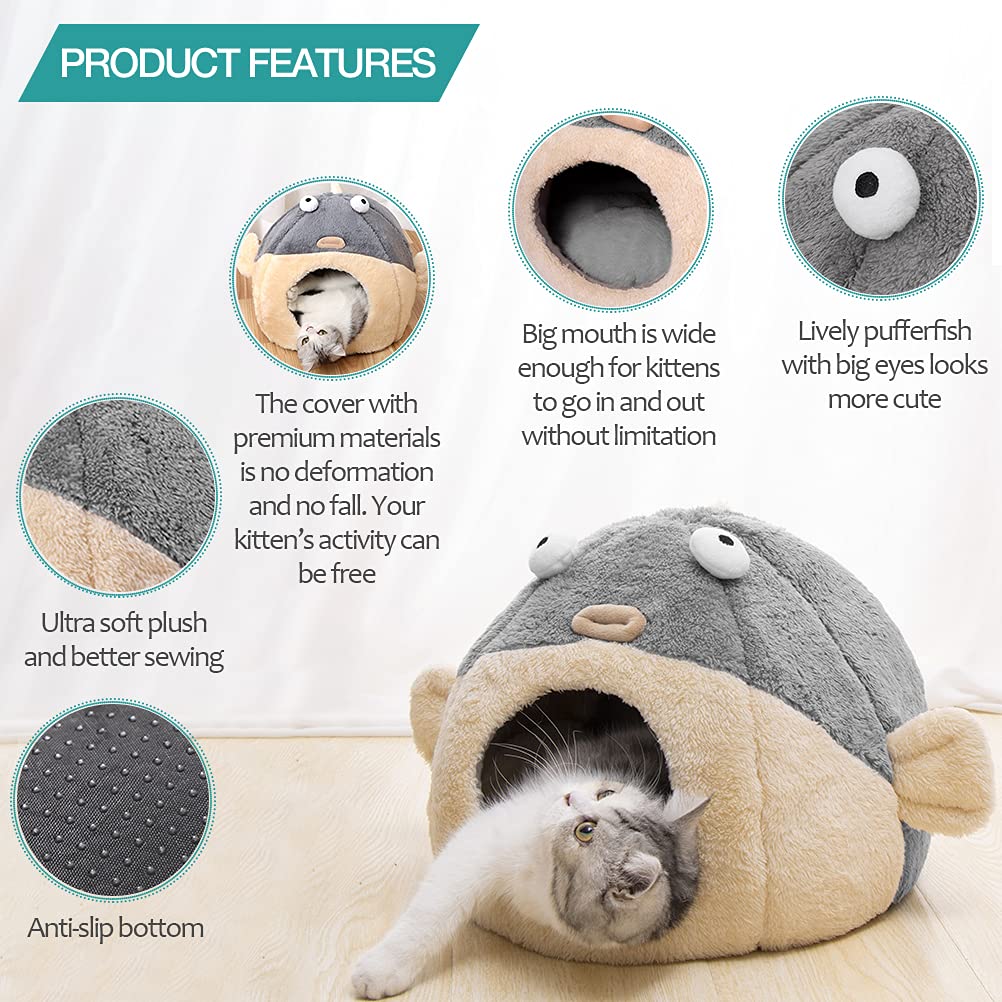Lcybem design poisson-bulle gris: touche ludique pour chats