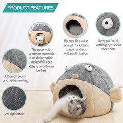 Lcybem design poisson-bulle gris: touche ludique pour chats