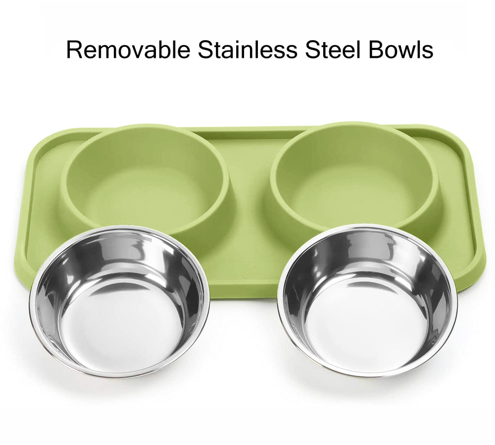 L.D.Dog bols en acier amovibles, pratique et hygiène facilitée