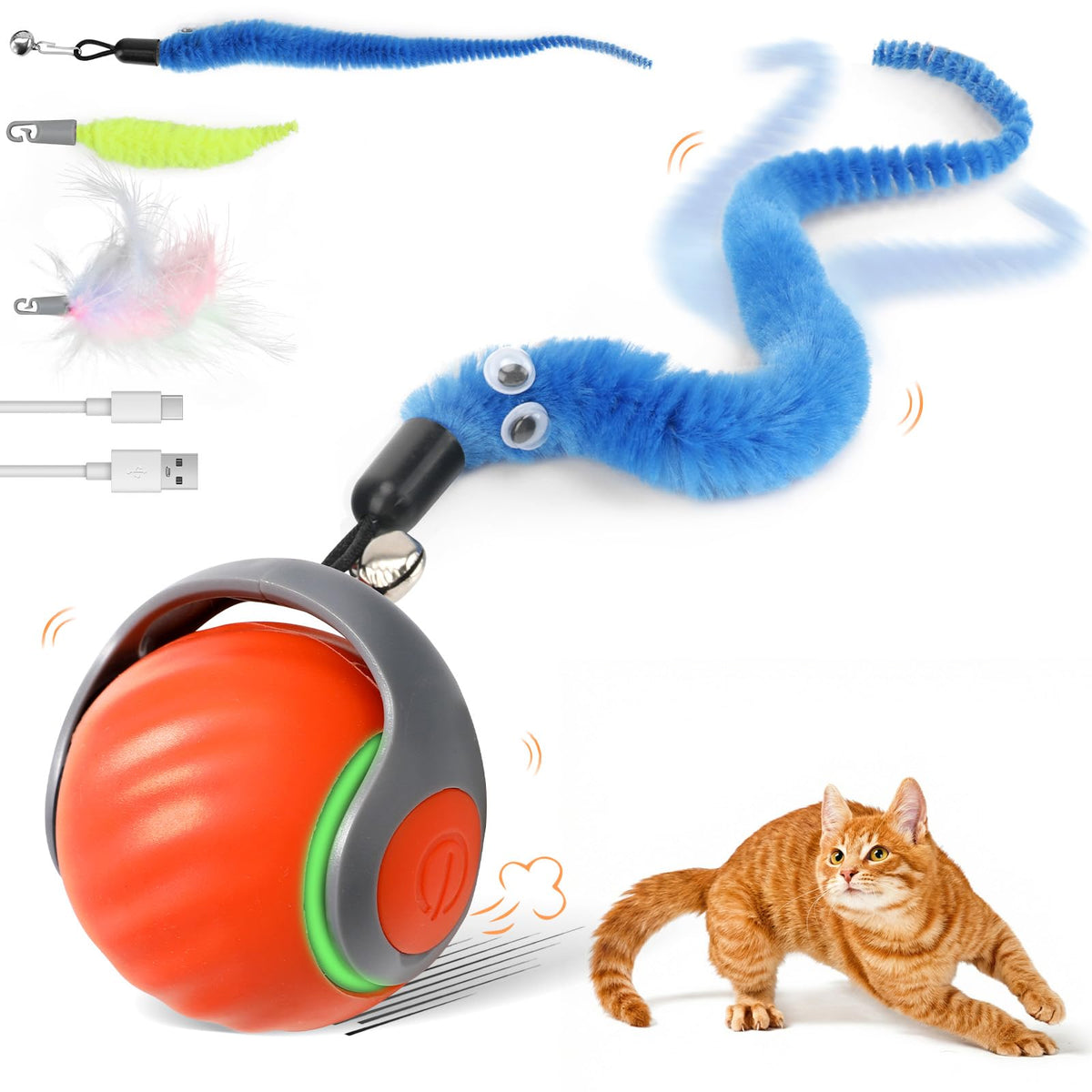 LDZ&CHX balle interactive chat, roulement irrégulier stimule l’activité et l’exploration.