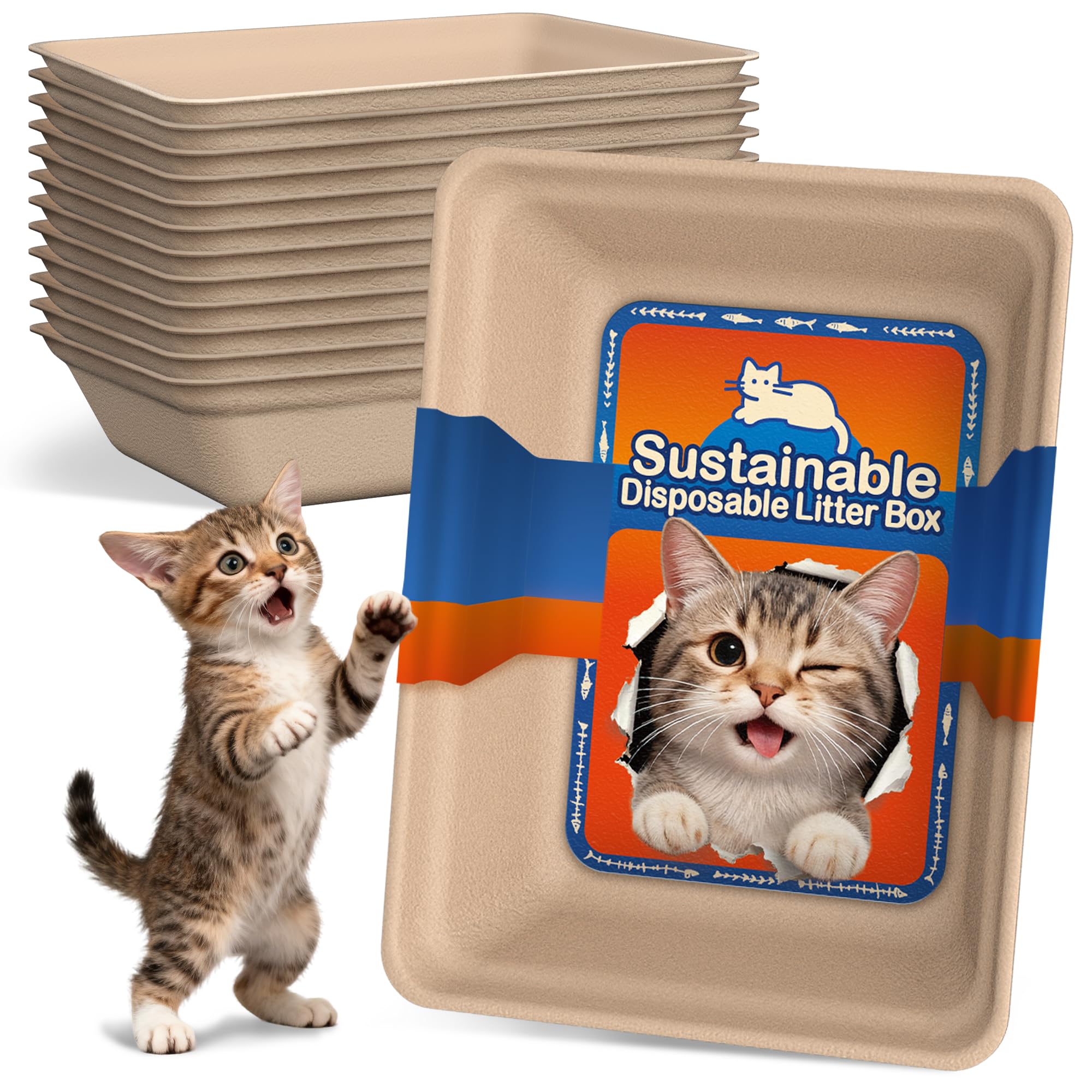 Litière jetable Le Sens Amazing Home pour chat, 12 paquets, pratique et écologique.