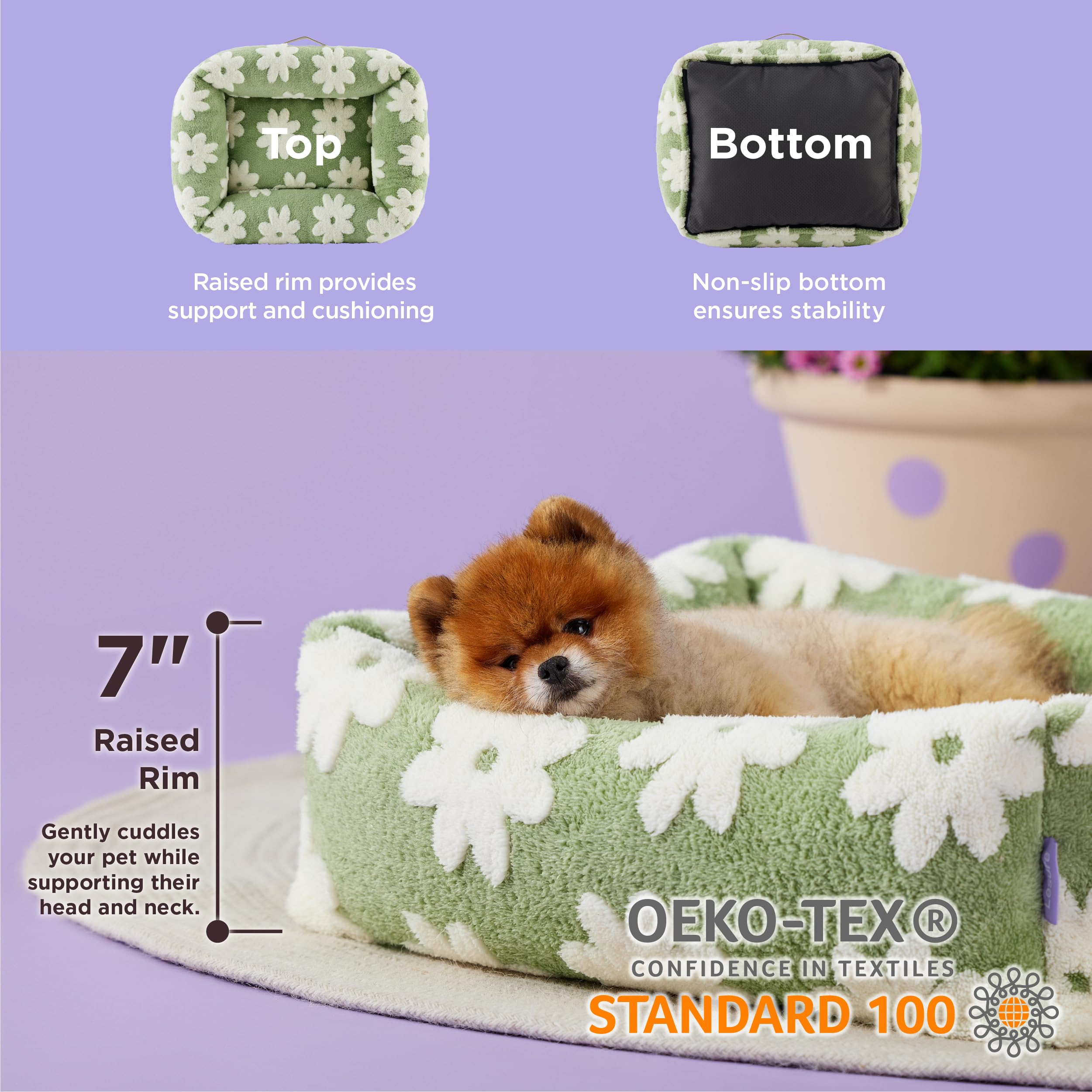 LE SURE lit petit chien intérieur mousse haute densité offre un soutien optimal