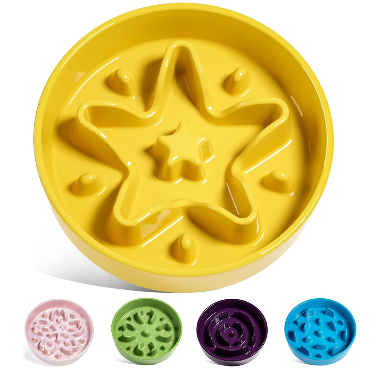 Bol LE TAUCI ralentisseur en céramique avec étoile jaune pour manger plus lentement