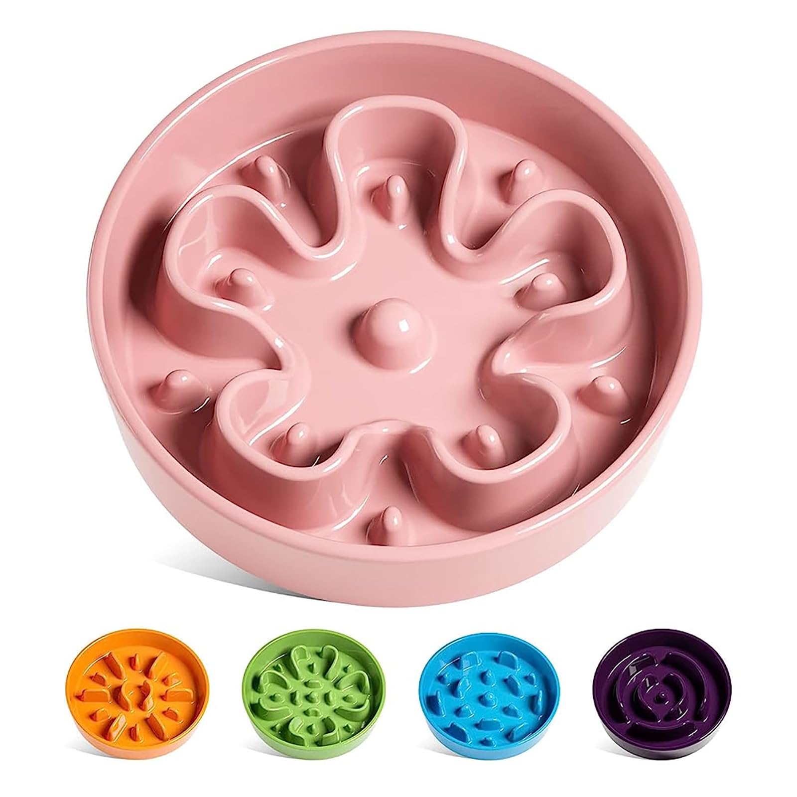Le Tauci bol slow feeder ceramique rose bloom ralentit les repas.