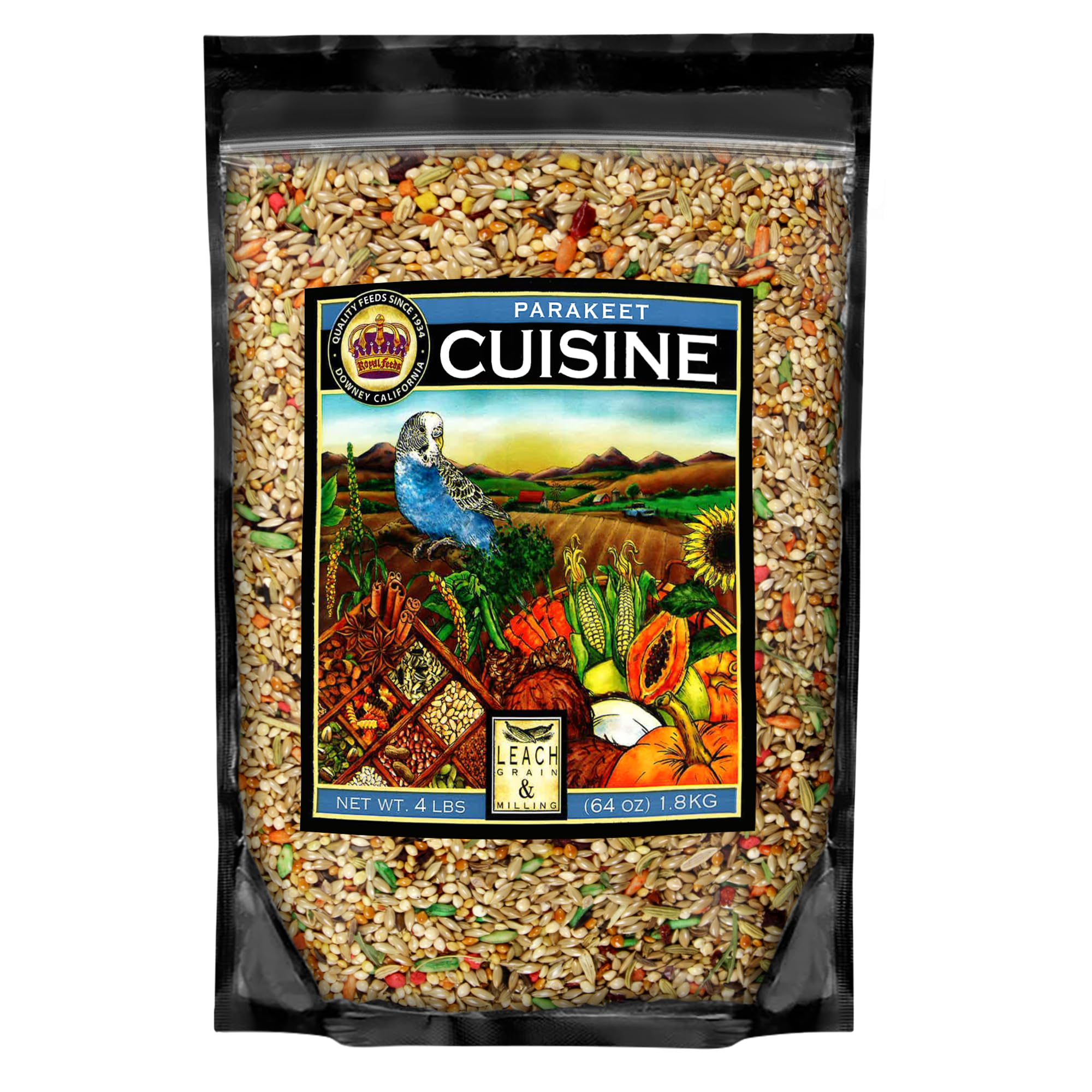 LEACH GRAIN & MILLING CO. Parakeet Cuisine – Mélange de graines soutenant énergie et vitalité.