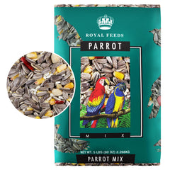 Parrot Mix LEACH GRAIN & MILLING CO, paquet 5 livres, nourrissant et équilibré.