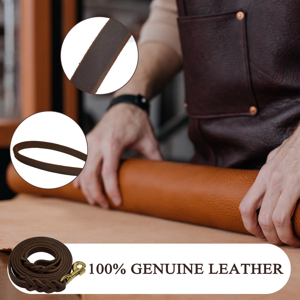 Leadfar laisse cuir fait-main durable et confort pendant les promenades.
