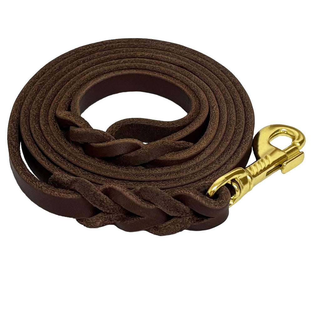 Leadfar laisse cuir 6ft avec mousqueton rotatif pour éviter les torsions.