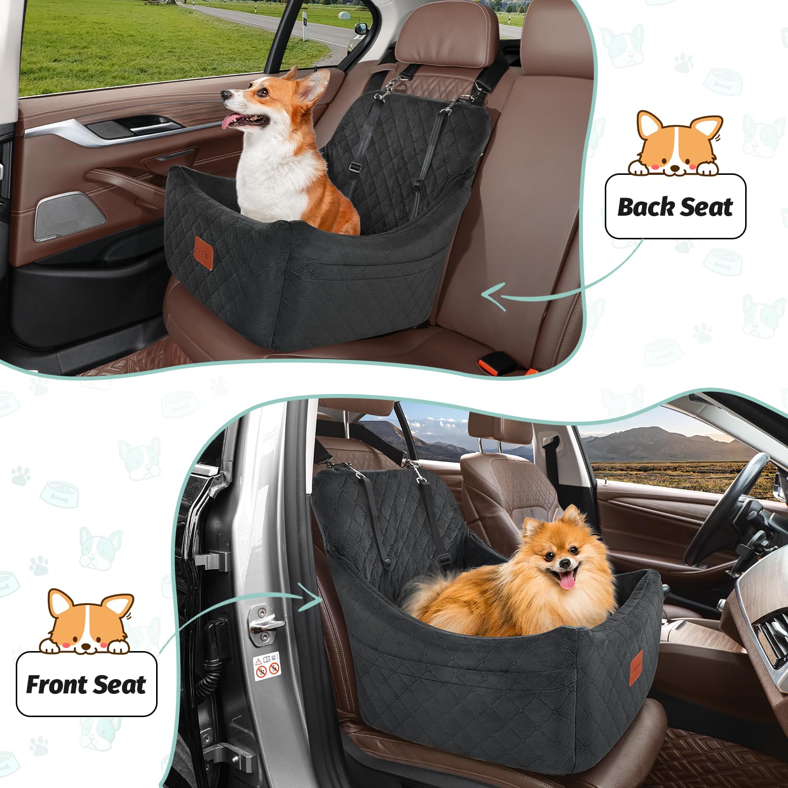 Design inclinable offrant plus d’espace et un meilleur confort au chien