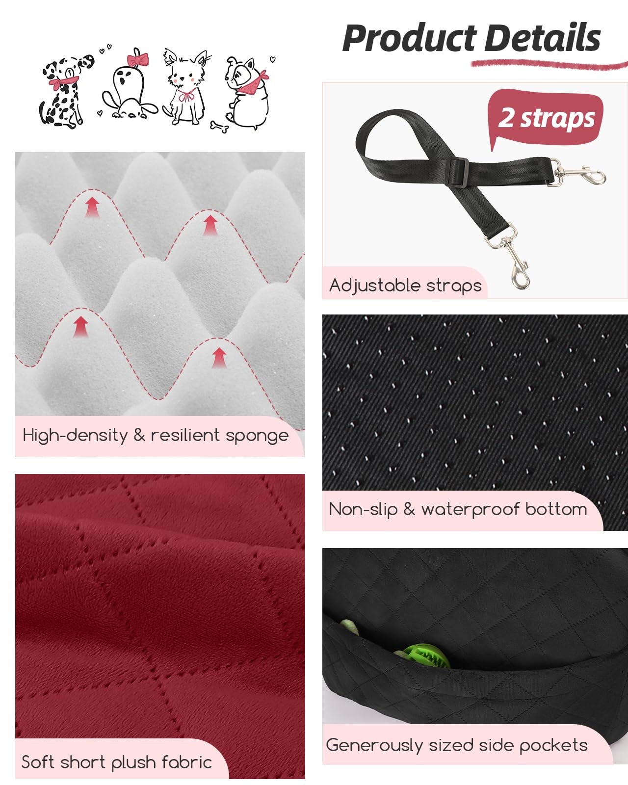 Poches de rangement doubles Lealchum – rangement pratique pour accessoires.