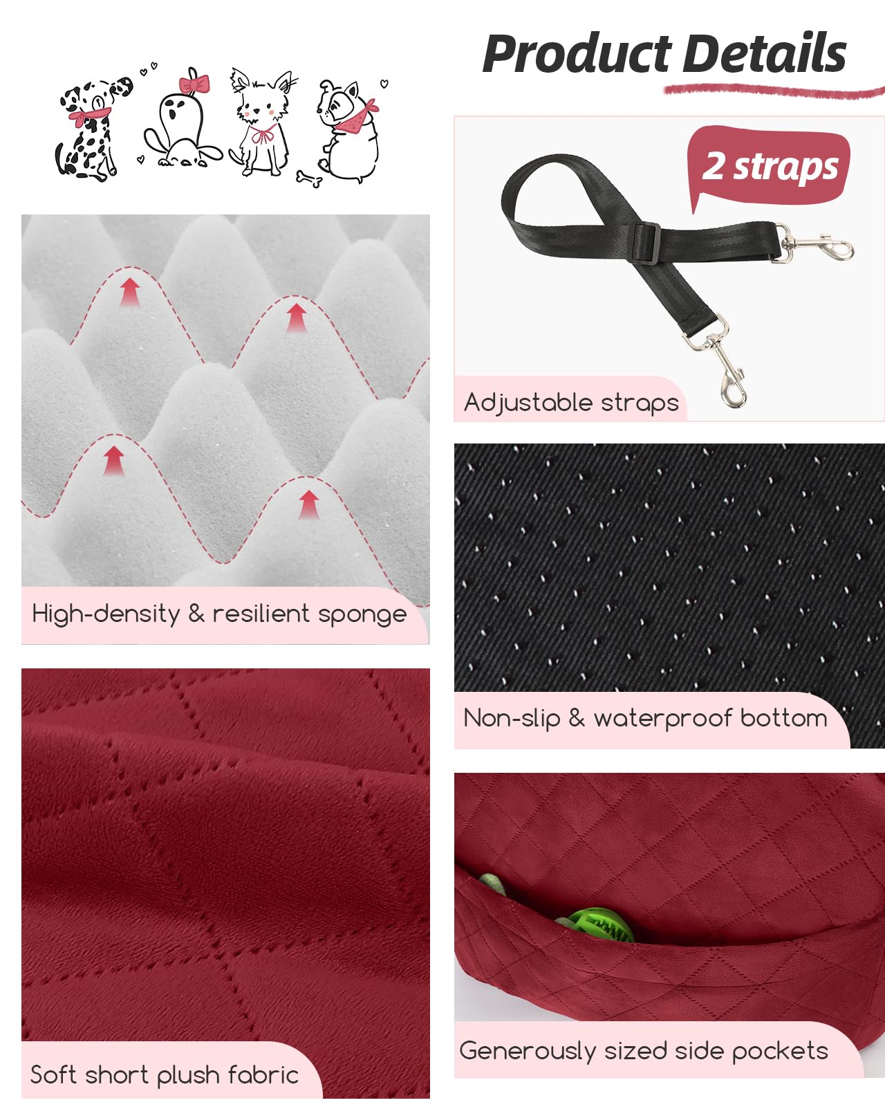 Lealchum poches de rangement pratiques pour accessoires