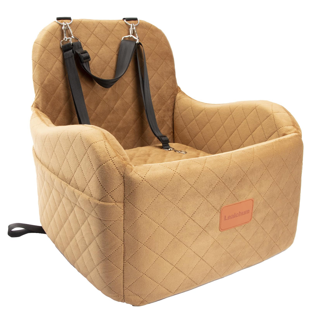Lealchum siège-auto chien booster café, confort durable pendant les trajets.