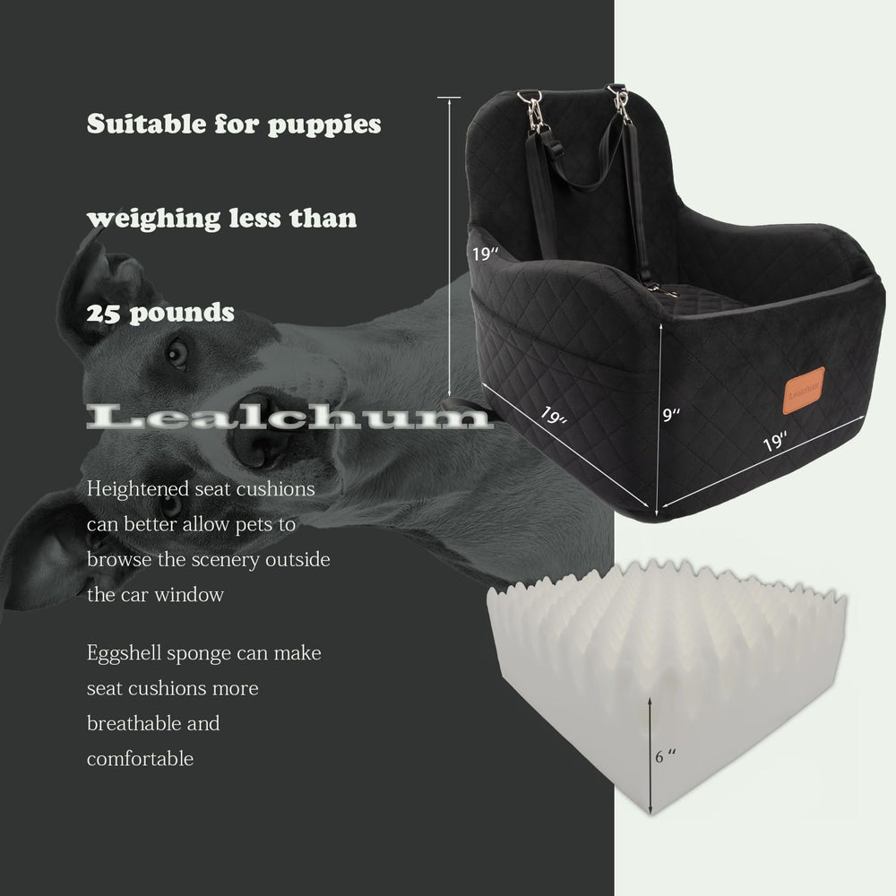Lealchum siège-auto chien booster leve arrière, confort et stabilité pour votre chien.