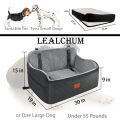 Lealchum siège-auto chien, ceinture de sécurité intégrée pour plus de stabilité.