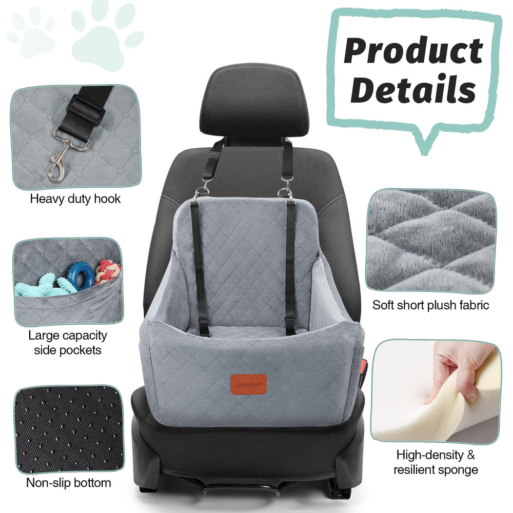 Lealchum siège-auto chien moyen, inclinaison ergonomique pour plus d'espace