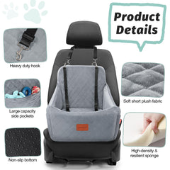 Lealchum siège-auto chien moyen, inclinaison ergonomique pour plus d'espace