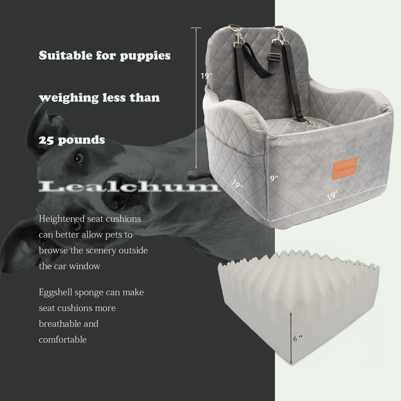 Lealchum tissu ultra-doux et mousse mémoire 15 cm pour un confort supérieur.