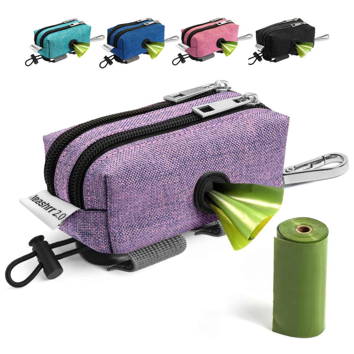 Leashrr 2.0: support poches et friandises imperméables pour promenades propres.