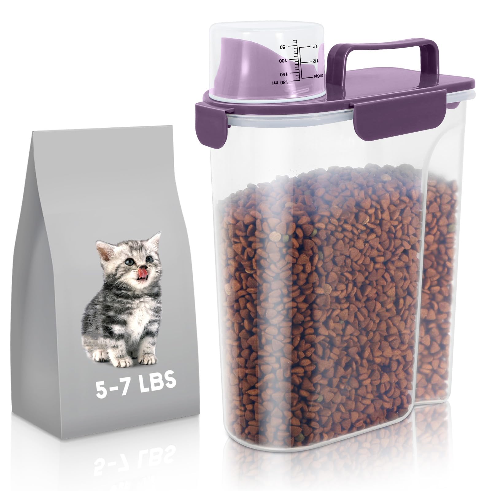 LEAWALK conteneur aliments animaux translucide, accès rapide et rangement clair