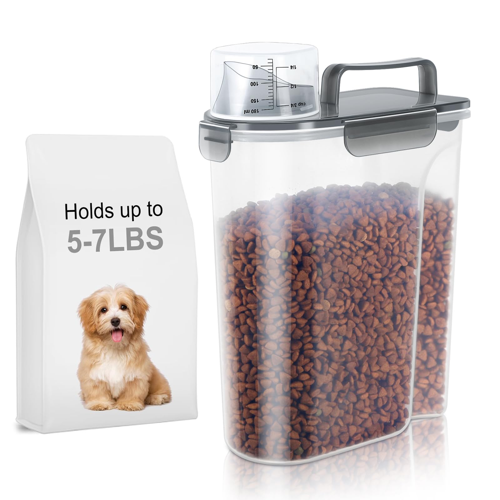 LEAWALK conteneur nourrir chien chat avec gros bouchon facilite le versement et garde l’aliment sec