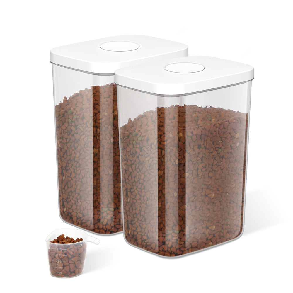 Leawalk: ensemble hermétique 6 qt pour aliments d’animaux, niveau visible facilement.