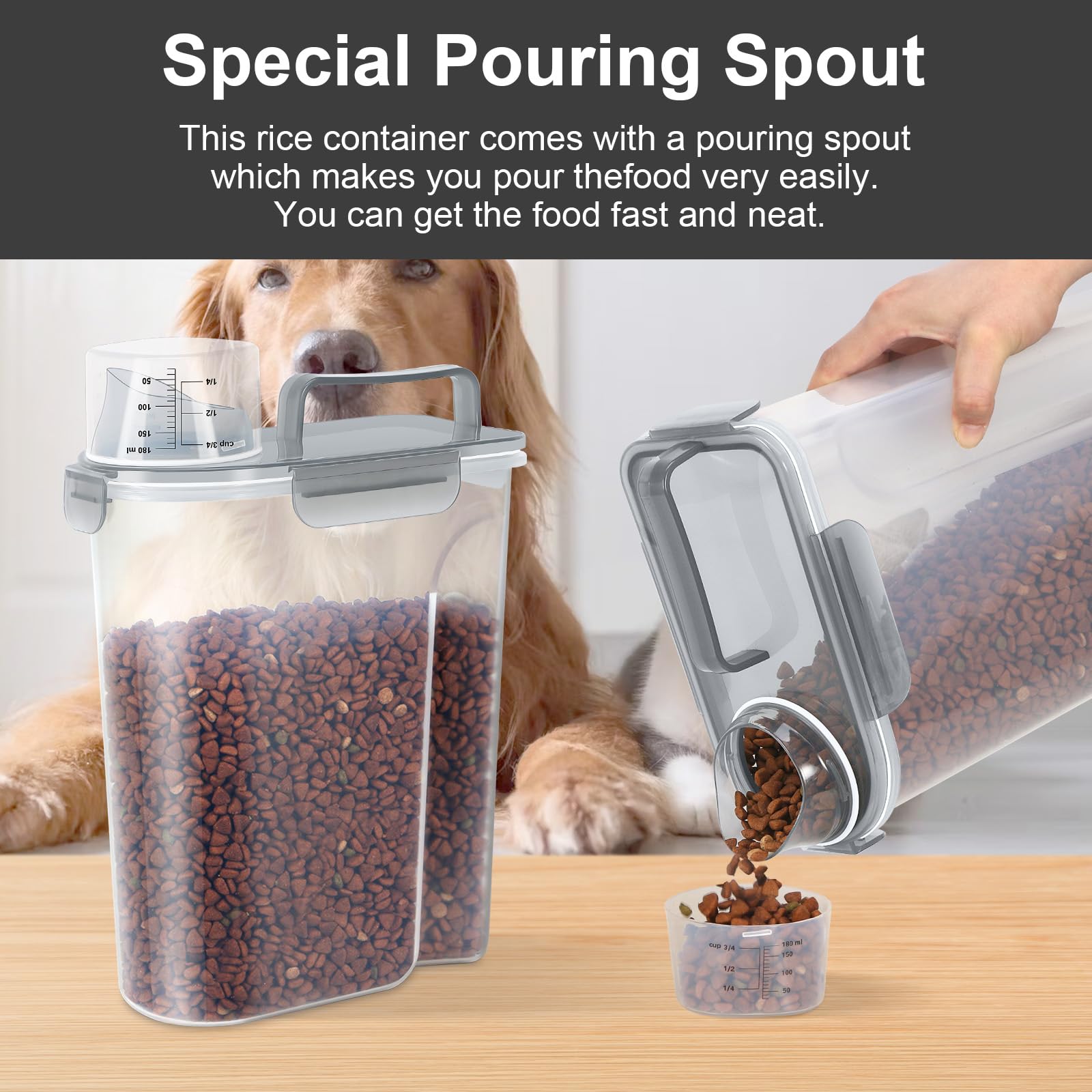 LEAWALK tasse doseuse transparente incluse permet doser facilement les aliments