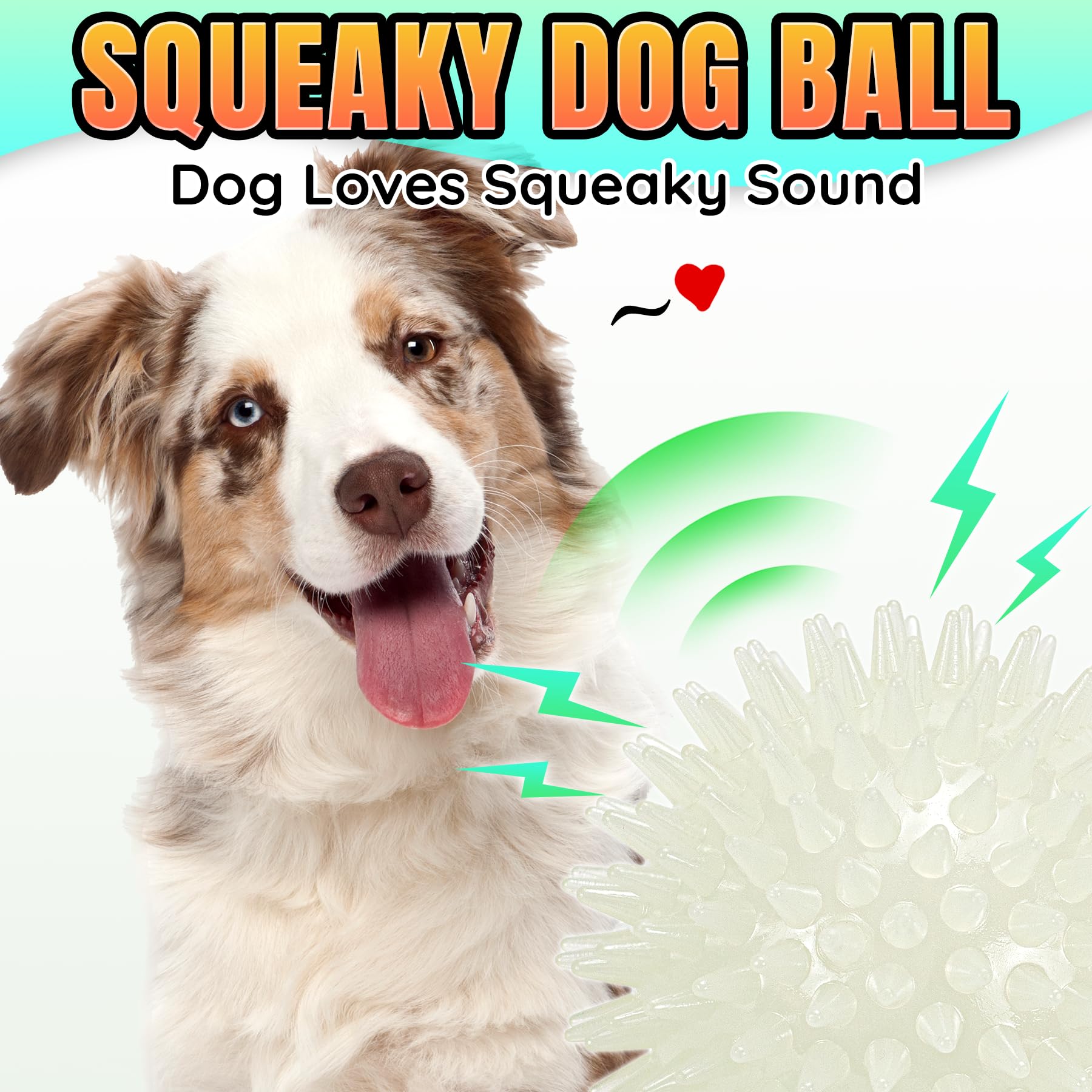 Balle LECHONG lumineuse adaptée pour chiens moyenne à grande.