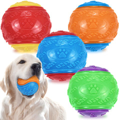 Balle LECHONG Siffle 3,5 po rouge pour jeux interactifs avec chien.