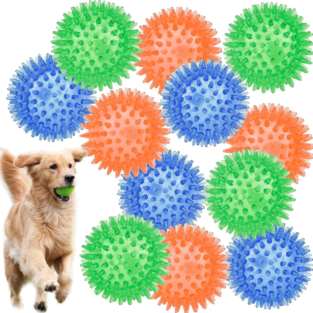 LECHONG balle épine verte, bleue et orange pour stimulation ludique.