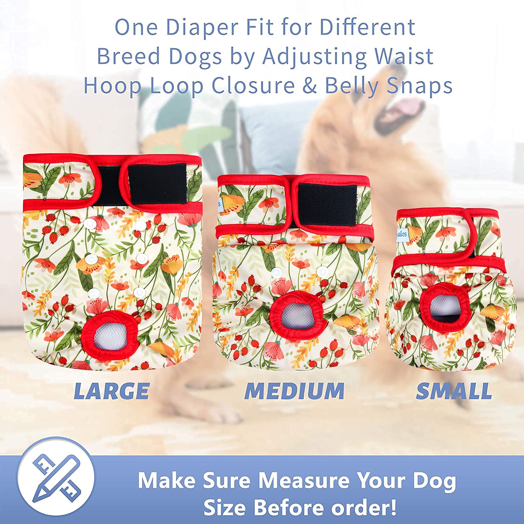 Leekalos, design résistant au lavage pour chien femelle Flora, durable au quotidien.