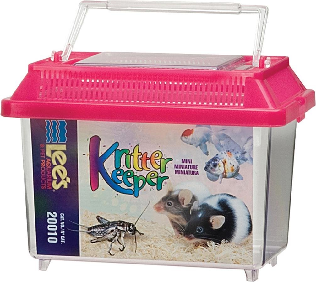 Lee's Kritter Keeper mini rectangle avec couvercle, rangement sûr pour petits animaux.