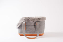 LeftPine Deluxe sac de transport pour petit chien gris, élégant et léger.