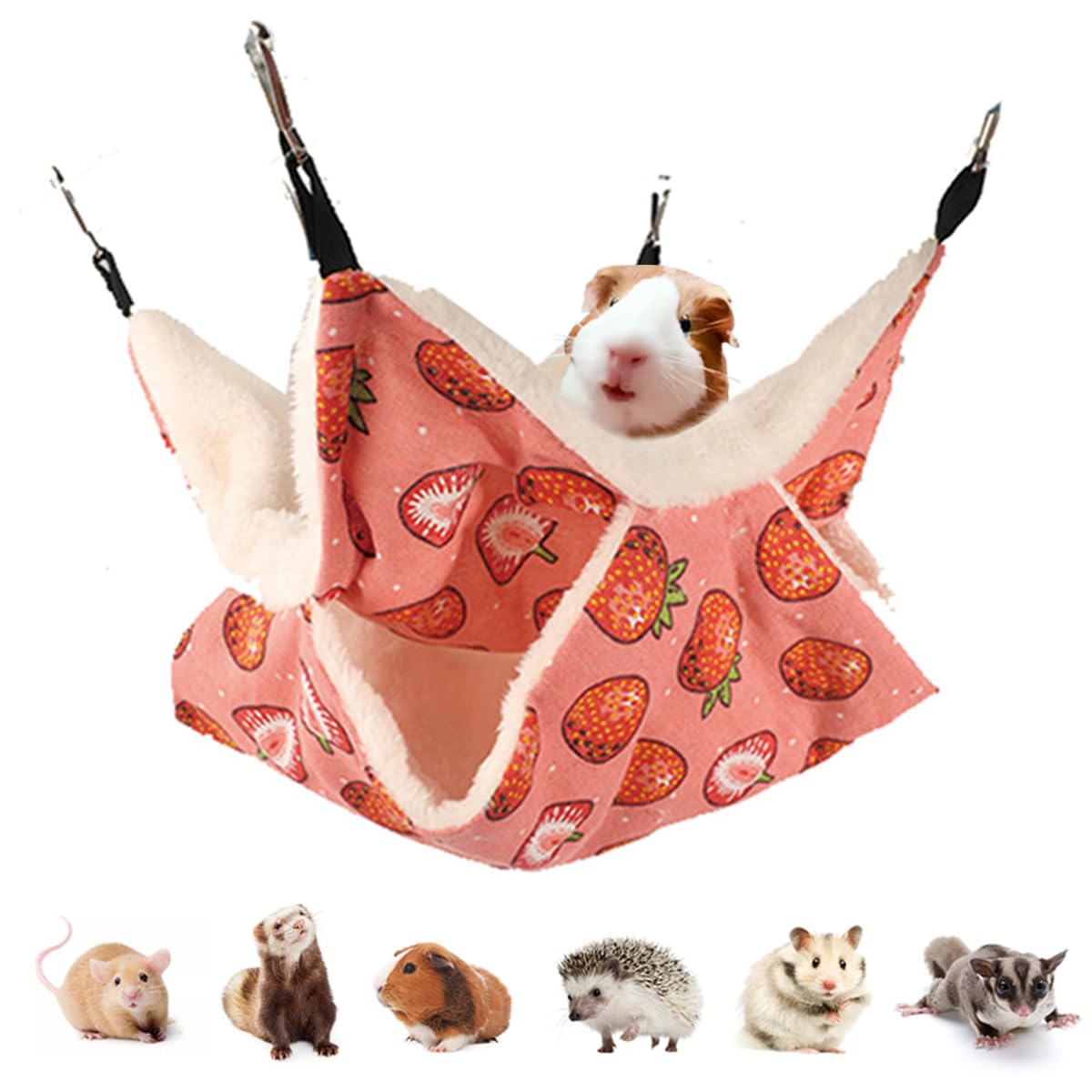LEFTSTARER hamac double-couches pour petits animaux, repos et distraction en cage.