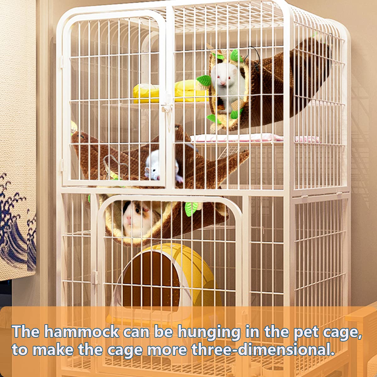 LEFTSTARER hamac petit animal – hamac cocooning idéal pour cobayes et hamsters.