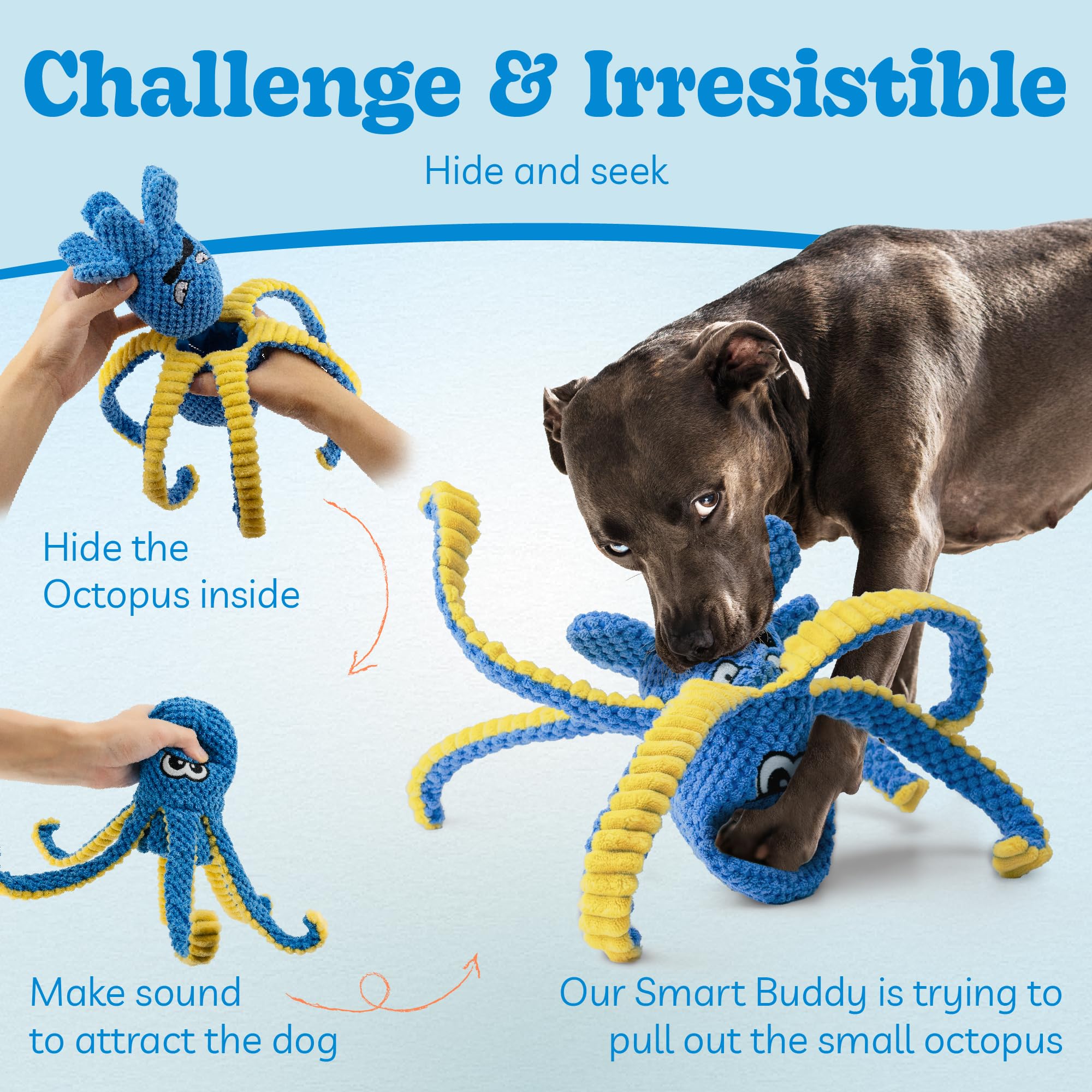 LEGEND SANDY Octopus sifflet, petit jouet peluche qui attire par le cri