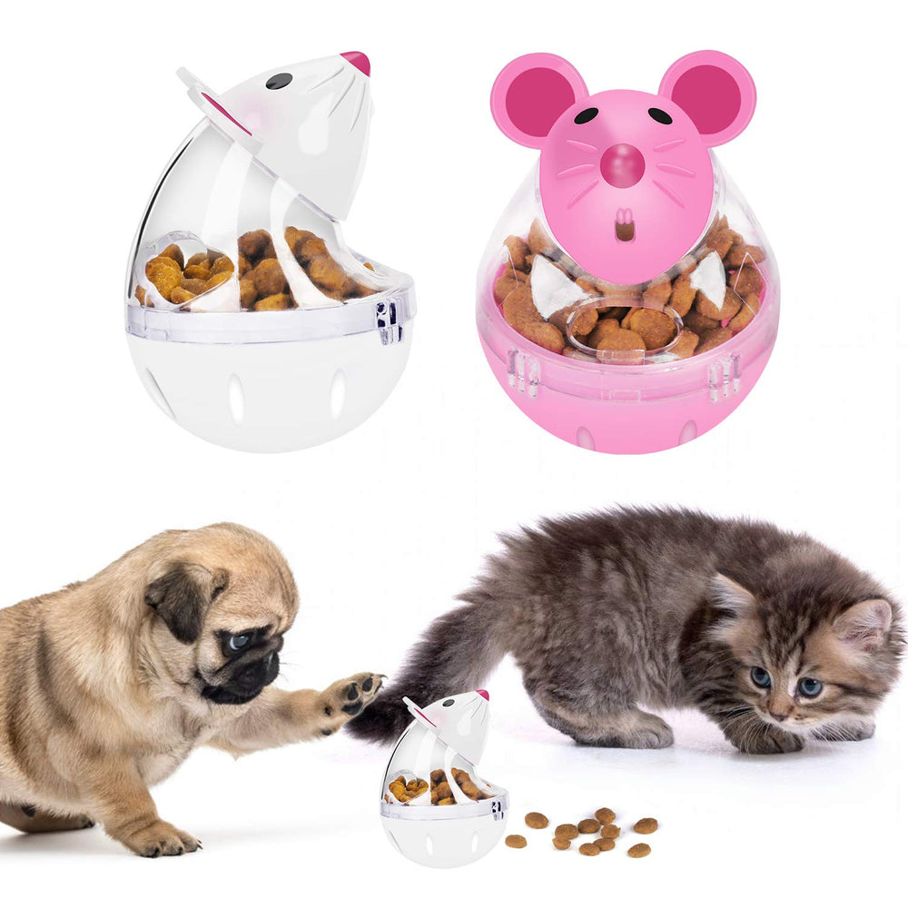 Legendog balle alimentation lente, réservoir transparent, nourriture visible.