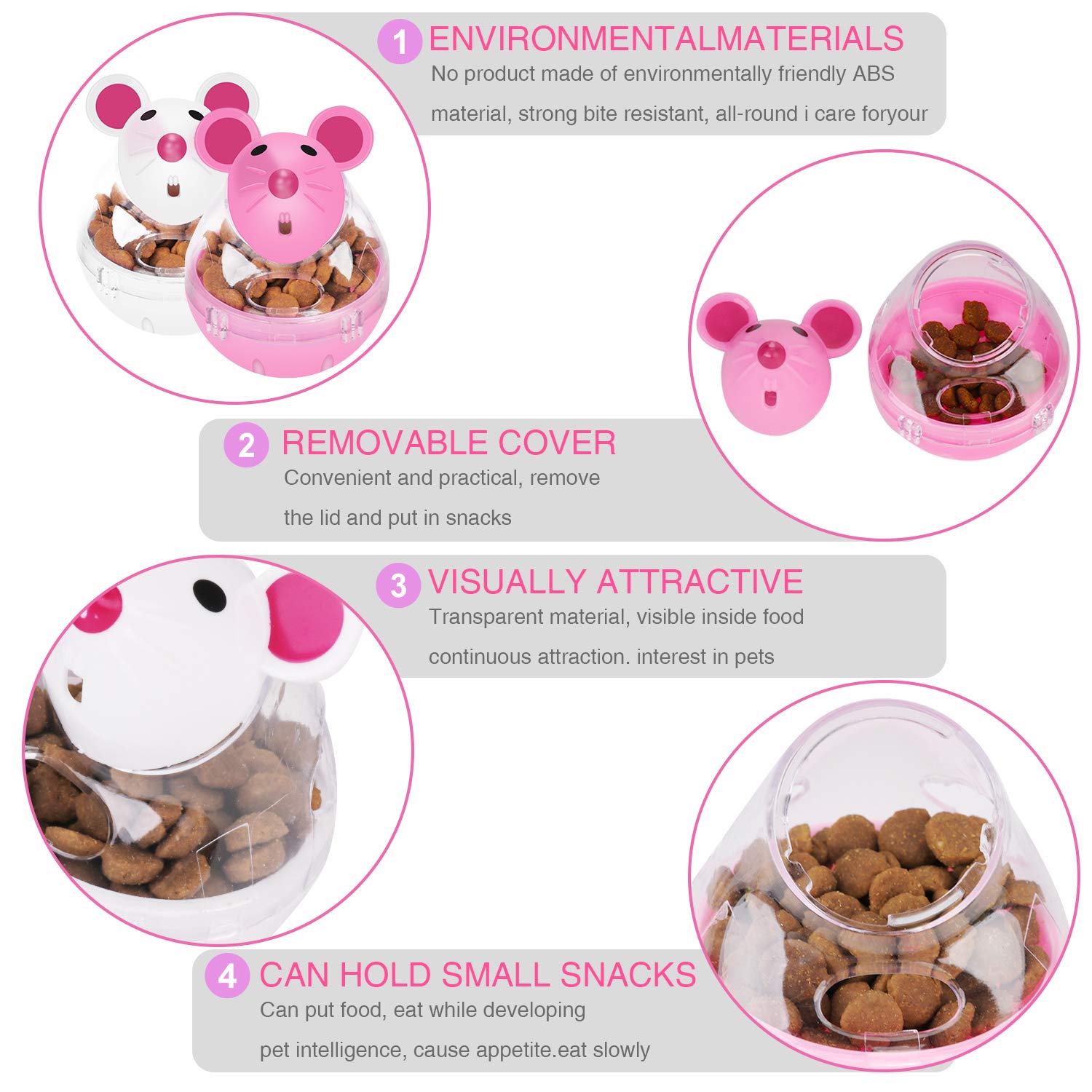Legendog balle alimentation lente, jouet interactif pour récompenser le chat.