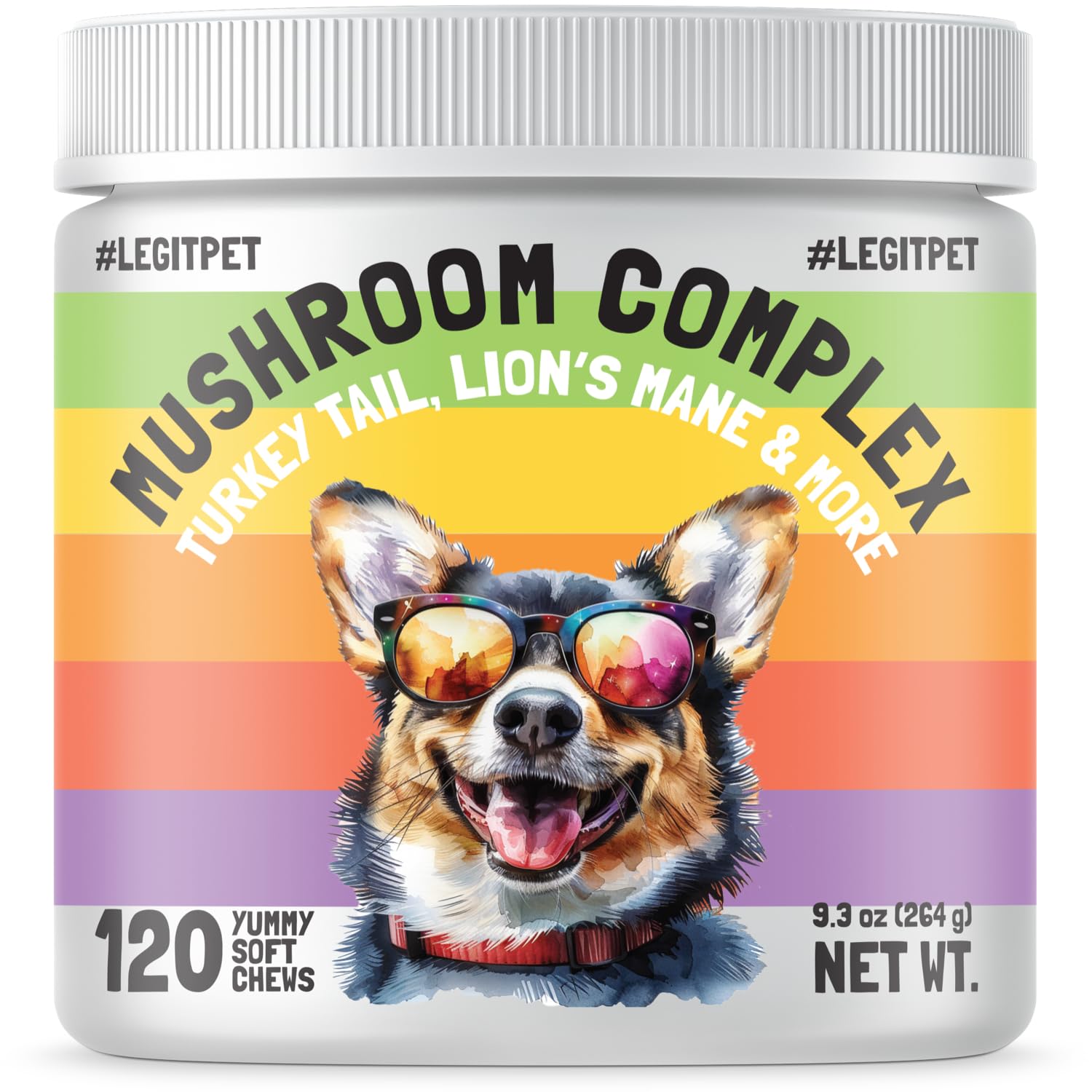 LegitPet boîte traitéments champignons Reishi, aperçu packaging et soutien immunitaire potentiel.