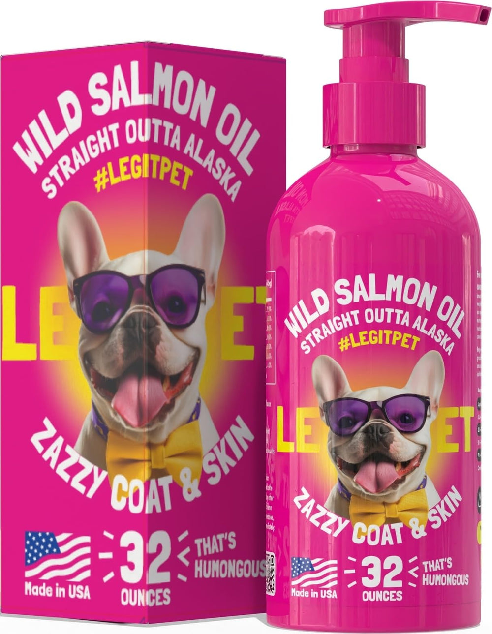 LEGITPET huile saumon alaskien – bouteille : favorise peau et pelage sains.