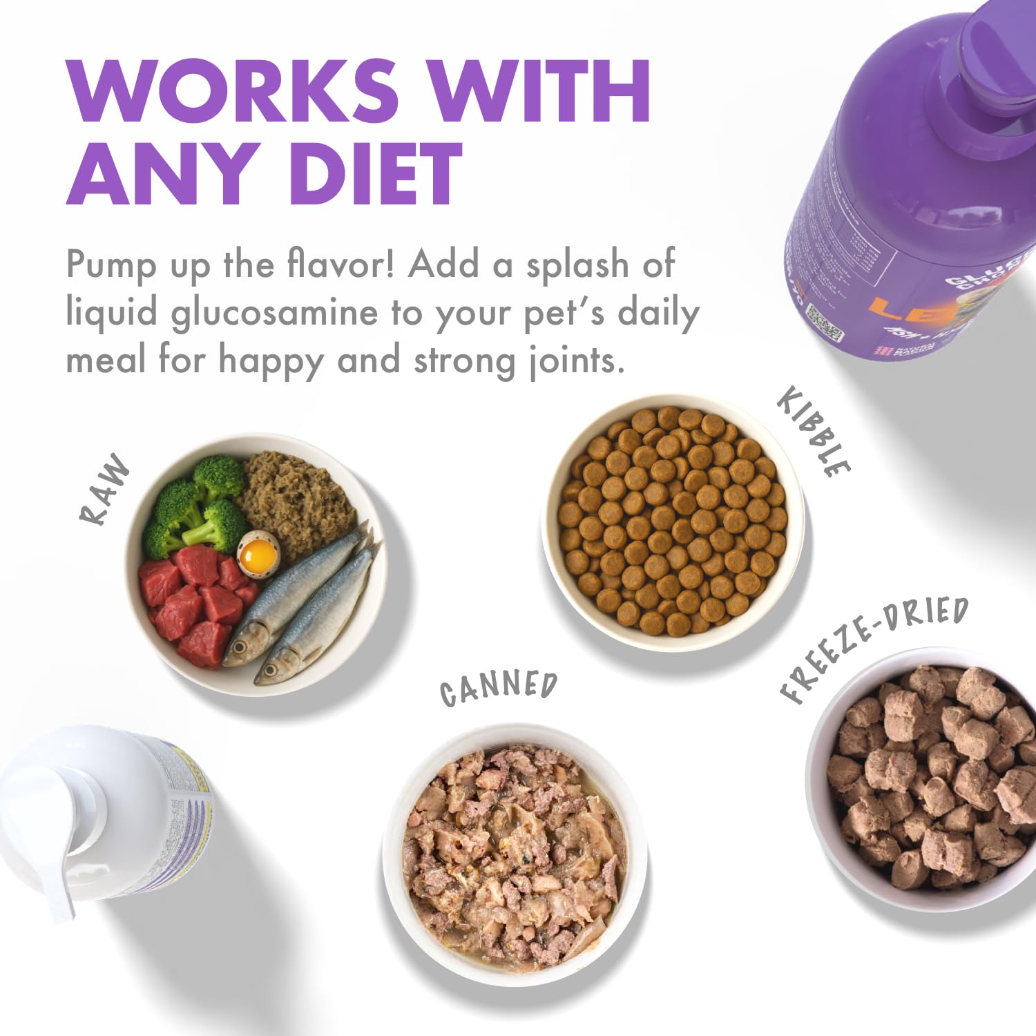 Application facile sur repas avec LEGITPET glucosamine liquide